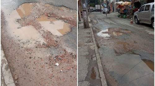 [Denúncia: Moradores reclamam de vazamento e buracos na Avenida São Paulo em Pernambués; Veja v...]