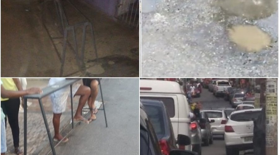 [Buracos e cavaletes tornam trânsito em Pernambués desordenados]
