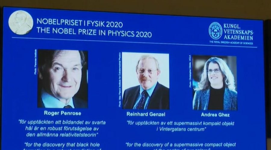 [Nobel de Física 2020 premia três cientistas por descobertas sobre buracos negros]