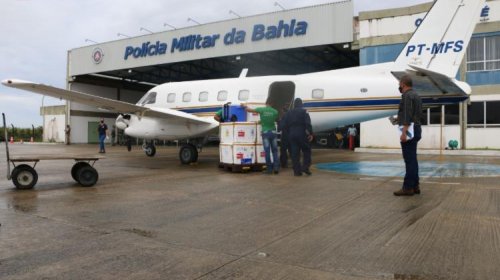 [Cinco aviões do Graer enviam doses de imunizantes contra a Covid-19 para o interior da Bahia]