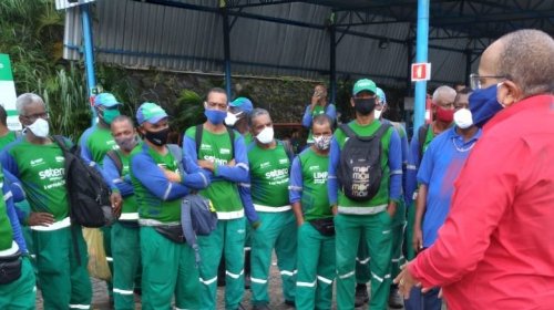 [Suíca e Sindilimp-BA participam do primeiro dia de vacinação dos trabalhadores da limpeza urba...]