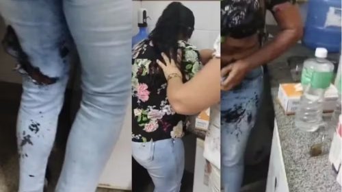 [Mulher é detida após jogar soda cáustica em funcionária de posto de saúde; vídeo mostra moment...]