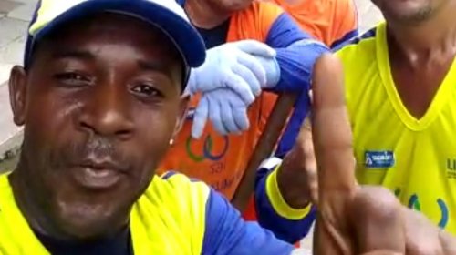 [Vídeo: trabalhadores de limpeza urbana dão recado sobre prevenção contra o covid-19 
